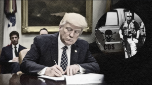 Trump firma orden ejecutiva para eliminar a los cárteles de Sinaloa y CJNG, calificándolos como terroristas y culpables de la crisis de fentanilo.