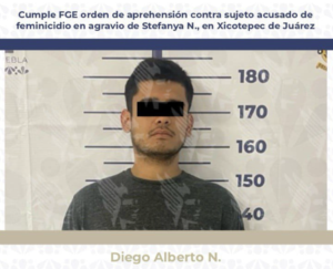 Diego Alberto N., presunto feminicida detenido por la Fiscalía.