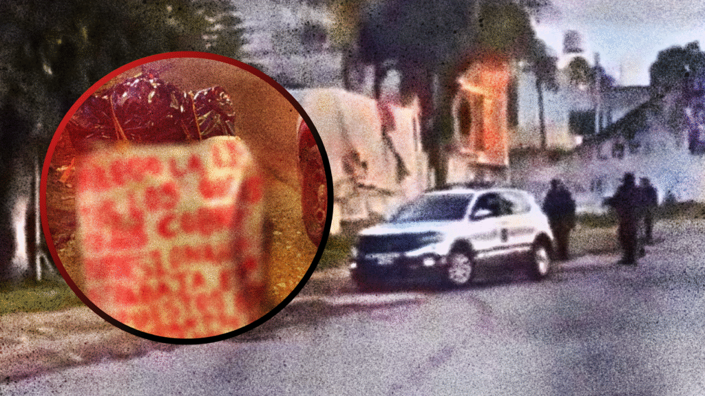 Narcomanta firmada por “El Comandante Diablo Cuerpo de Fuerzas Especiales”.